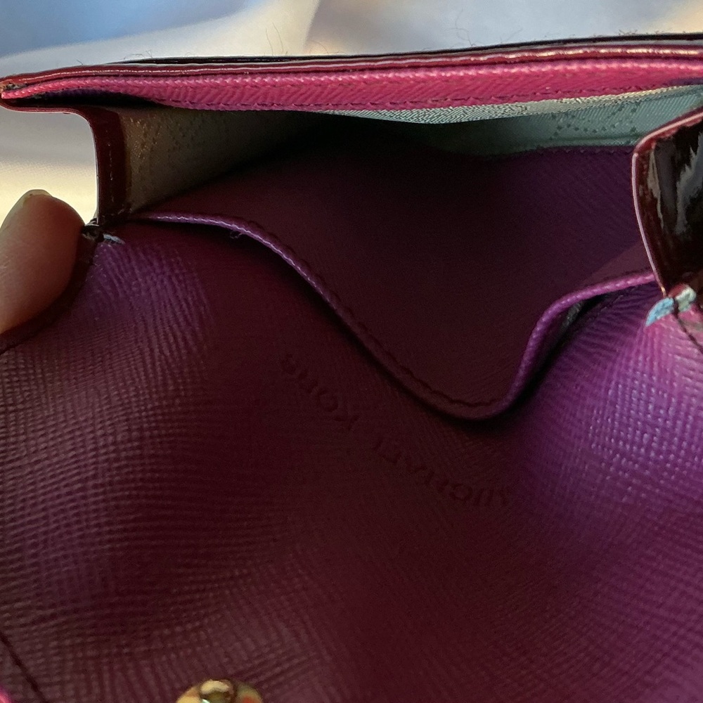 ★❤️ Michael Kors Red Patent MK Logo Envelope Wallet Clutch Wristlet - Picture 3 of 3